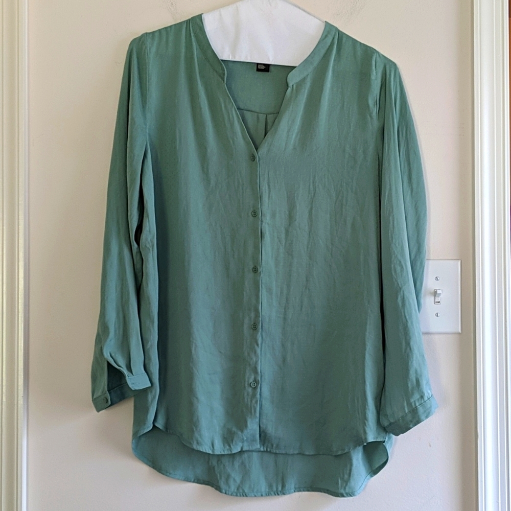 Sage Green Silky Blouse